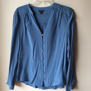 Silk Ann Taylor Blouse - Periwinkle Blue